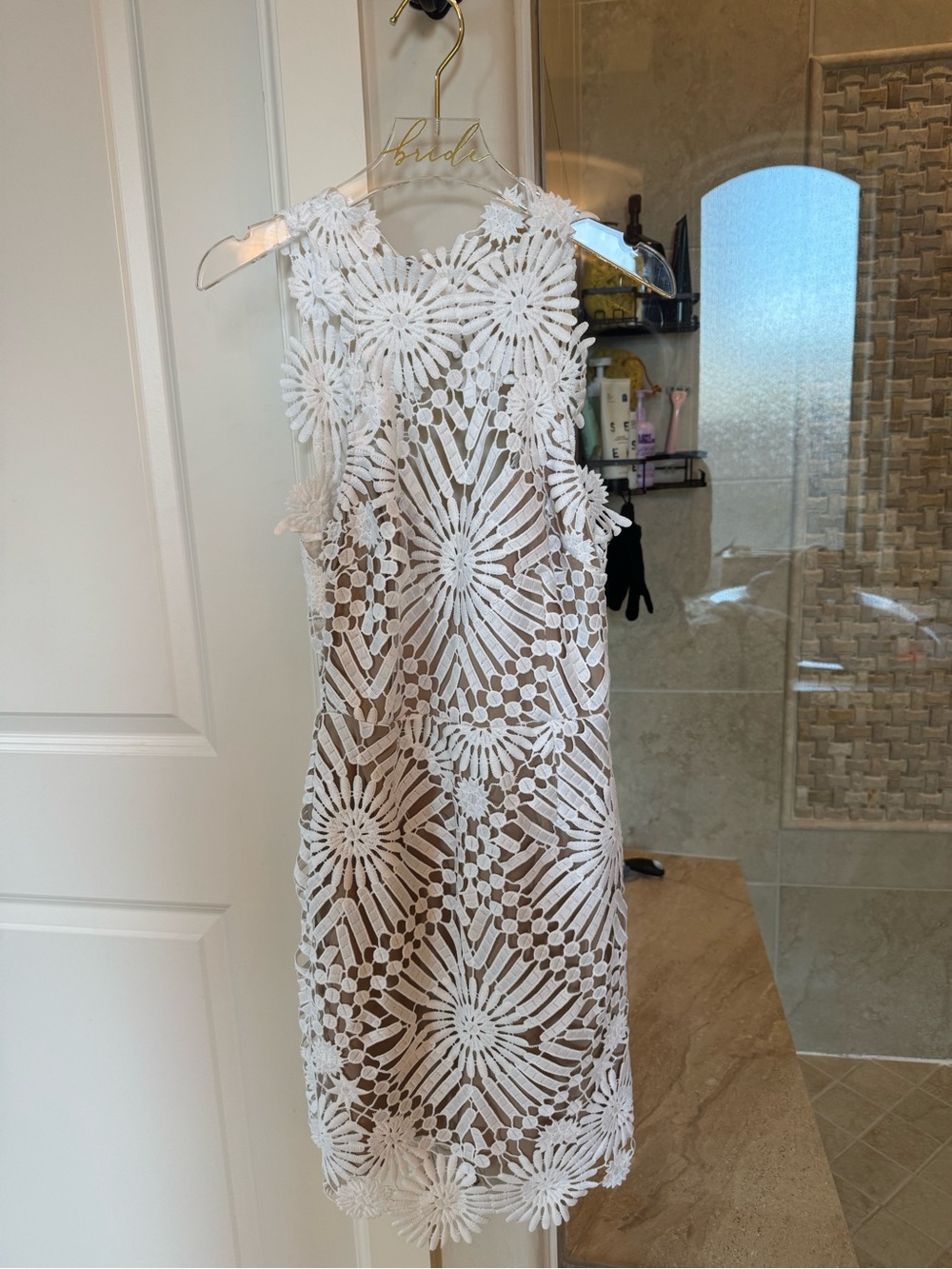 Free People Saylor Women’s White Floral Crochet Sheath Dress